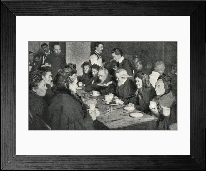 Framed Print : Church Army meal for applicants to a London workhouse Framed Print : Church Army meal for applicants to a London workhouse