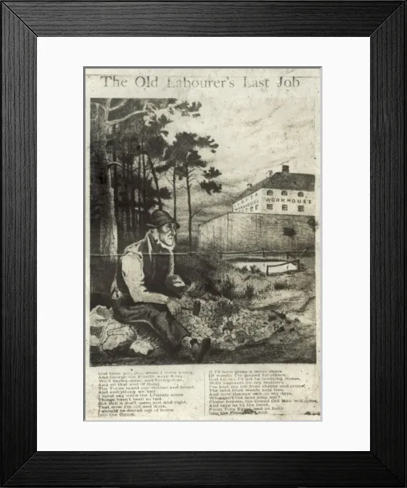 Framed Print : The Old Labourers Last Job, picture and poem Framed Print : The Old Labourers Last Job, picture and poem