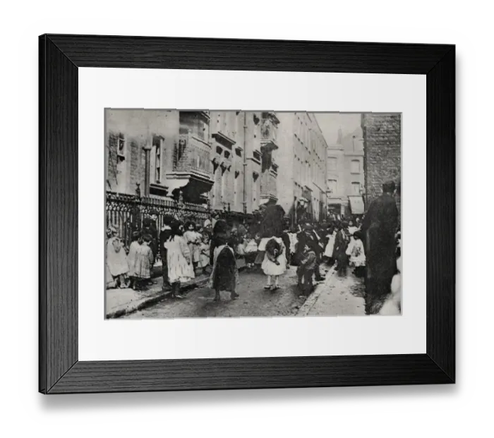 Framed Print : Organ grinder, East End of London Framed Print : Organ grinder, East End of London