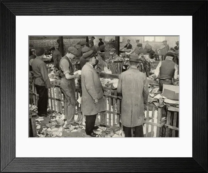 Framed Print : Paper sorting, Salvation Army Elevator Framed Print : Paper sorting, Salvation Army Elevator