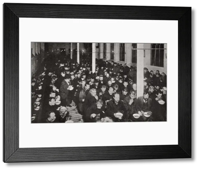 Framed Print : Breakfast at Church Army Shelter, London Framed Print : Breakfast at Church Army Shelter, London