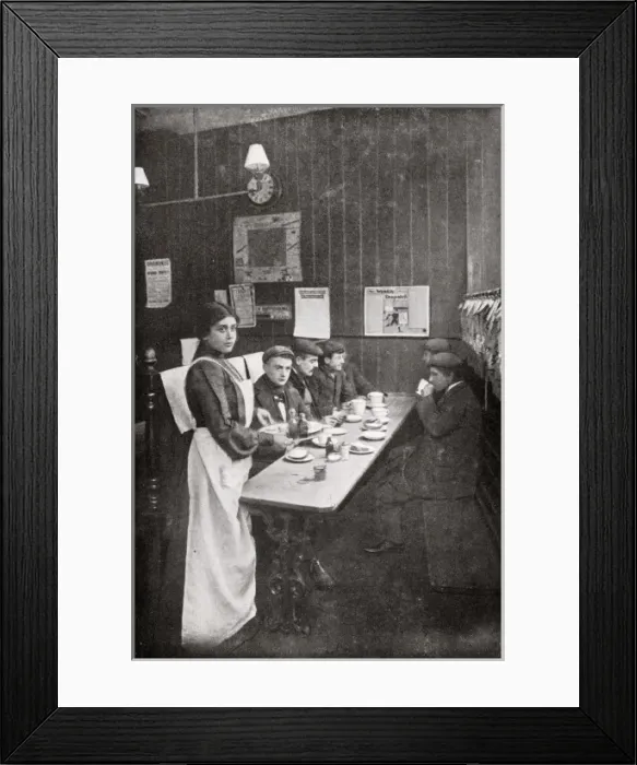 Framed Print : Olive Malvery serving in a cheap coffee house Framed Print : Olive Malvery serving in a cheap coffee house
