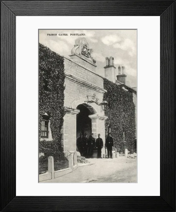 Framed Print : Prison Gates, Portland Prison, Dorset Framed Print : Prison Gates, Portland Prison, Dorset