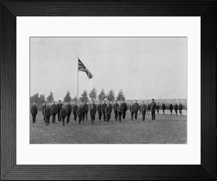 Framed Print : Boys assemble for drill, NIPRCC East Harling, Norfolk Framed Print : Boys assemble for drill, NIPRCC East Harling, Norfolk