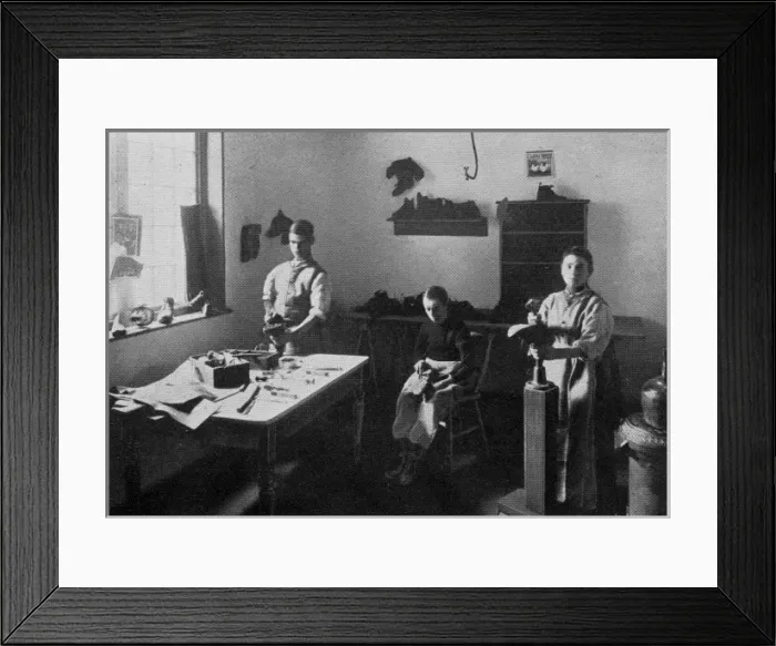Framed Print : Shoe mending class, NIPRCC East Harling, Norfolk Framed Print : Shoe mending class, NIPRCC East Harling, Norfolk