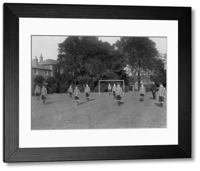 Framed Print : Boys playing football, NIPRCC East Harling, Norfolk Framed Print : Boys playing football, NIPRCC East Harling, Norfolk
