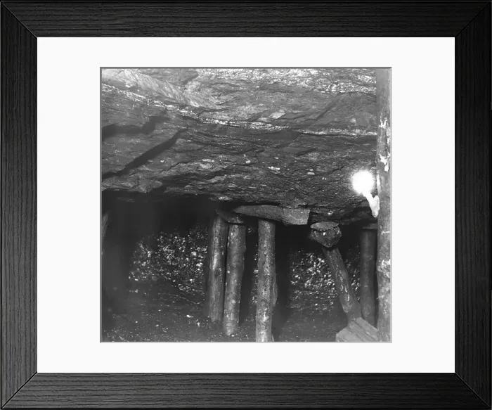 Framed Print : Timber supports in a South Wales mine
