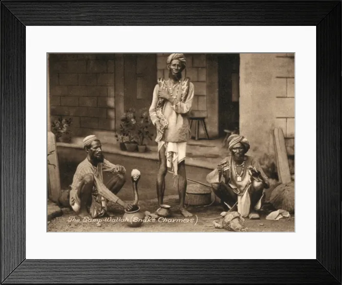 Framed Print : Three samp wallahs, or snake charmers Framed Print : Three samp wallahs, or snake charmers
