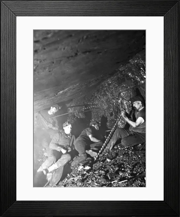 Framed Print : Miners in a narrow coal seam, South Wales Framed Print : Miners in a narrow coal seam, South Wales