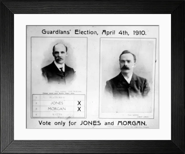 Framed Print : Board of Guardians election leaflet, South Wales
