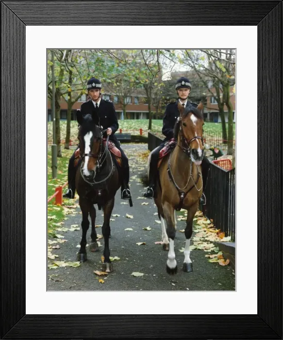 Framed Print : Two mounted Metropolitan Police Officers Framed Print : Two mounted Metropolitan Police Officers