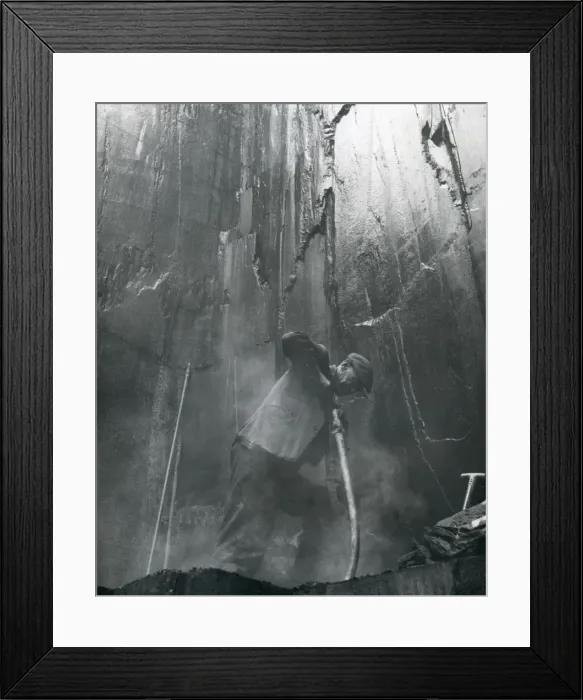 Framed Print : Quarryman drilling, Penyrorsedd Slate Quarry, North Wales Framed Print : Quarryman drilling, Penyrorsedd Slate Quarry, North Wales