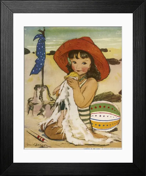 Framed Print : Castles in the Sand by Muriel Dawson Framed Print : Castles in the Sand by Muriel Dawson