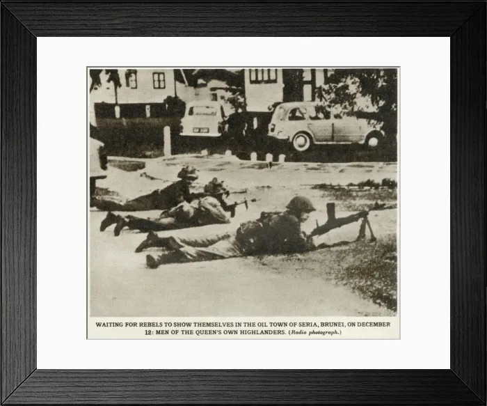 Framed Print : The British attack on rebels in the Sultanate of Brunei