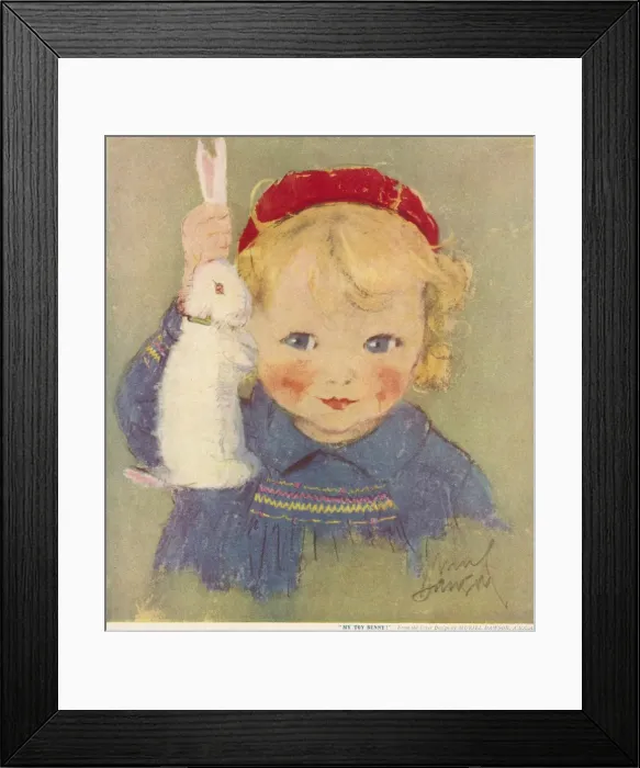 Framed Print : My Toy Bunny by Muriel Dawson Framed Print : My Toy Bunny by Muriel Dawson