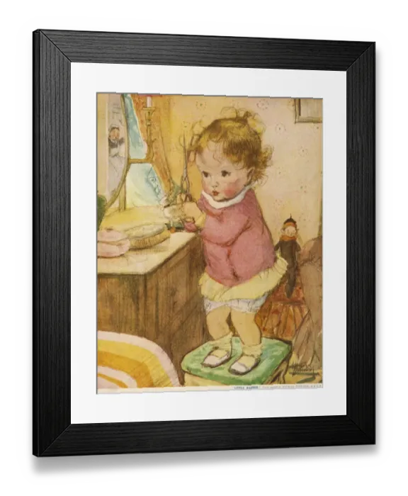 Framed Print : Little Barber by Muriel Dawson Framed Print : Little Barber by Muriel Dawson