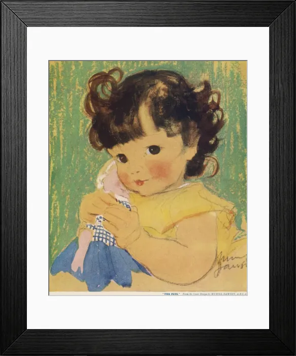 Framed Print : Two Pets by Muriel Dawson Framed Print : Two Pets by Muriel Dawson