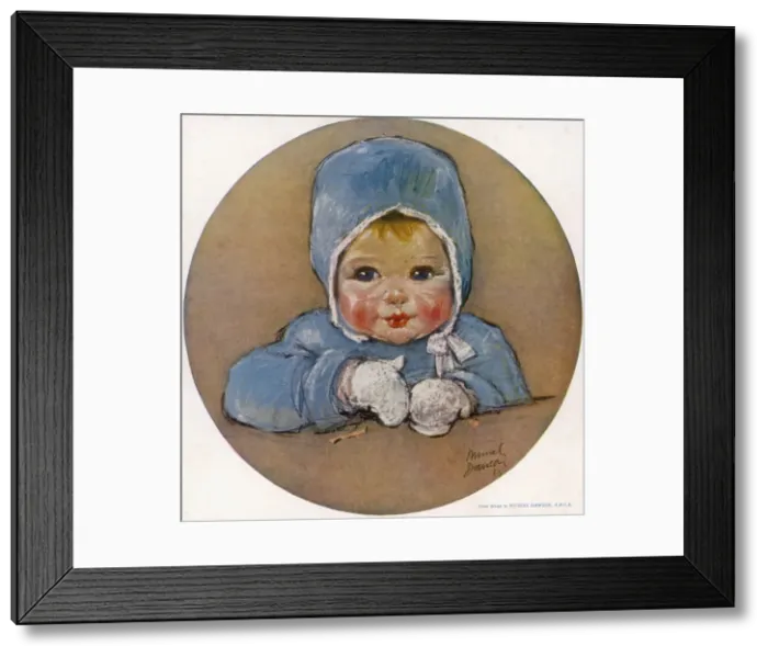Framed Print : Baby in Blue by Muriel Dawson Framed Print : Baby in Blue by Muriel Dawson