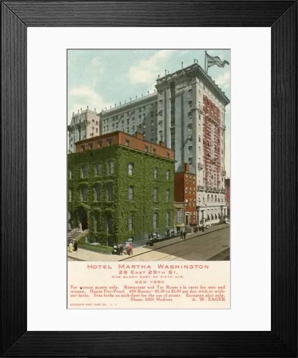 Framed Print : Hotel Martha Washington, New York Framed Print : Hotel Martha Washington, New York