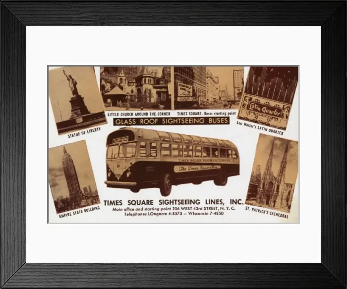 Framed Print : Glass Roof Sightseeing Buses, New York Framed Print : Glass Roof Sightseeing Buses, New York