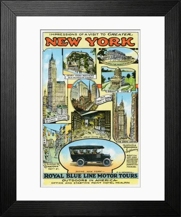 Framed Print : Royal Blue Line Motor Tours Framed Print : Royal Blue Line Motor Tours