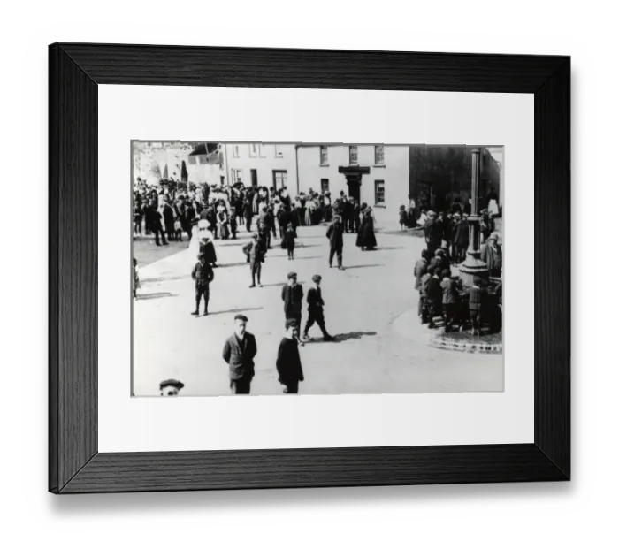 Framed Print : Scene in Salutation Square, Haverfordwest, South Wales Framed Print : Scene in Salutation Square, Haverfordwest, South Wales
