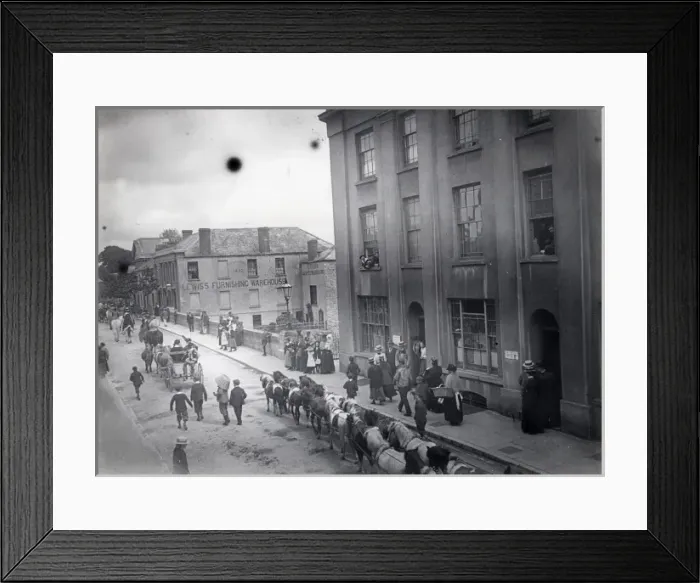 Framed Print : Sangers circus procession, Haverfordwest, South Wales Framed Print : Sangers circus procession, Haverfordwest, South Wales