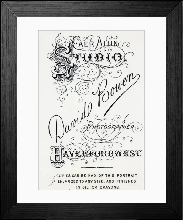 Framed Print : Photographers advertisement, Haverfordwest, South Wales Framed Print : Photographers advertisement, Haverfordwest, South Wales