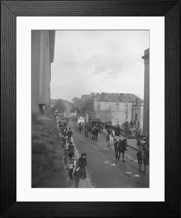 Framed Print : Arrival of the fair, New Bridge, Haverfordwest, South Wales Framed Print : Arrival of the fair, New Bridge, Haverfordwest, South Wales