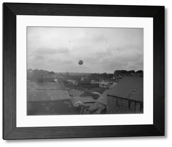 Framed Print : Balloon over Prendergast, Haverfordwest, South Wales Framed Print : Balloon over Prendergast, Haverfordwest, South Wales