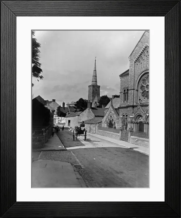 Framed Print : View down Barn Street, Haverfordwest, South Wales