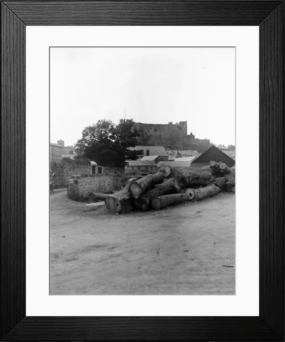 Framed Print : View of the Castle, with timber, Haverfordwest, South Wales Framed Print : View of the Castle, with timber, Haverfordwest, South Wales