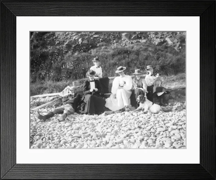 Framed Print : Family group on Newgale beach, Pembrokeshire, West Wales Framed Print : Family group on Newgale beach, Pembrokeshire, West Wales