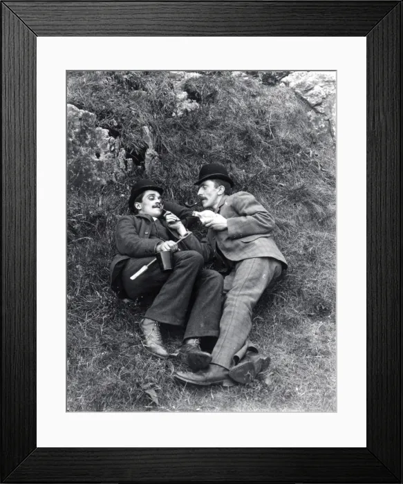 Framed Print : Two men enjoying a smoke, Pembrokeshire, South Wales Framed Print : Two men enjoying a smoke, Pembrokeshire, South Wales