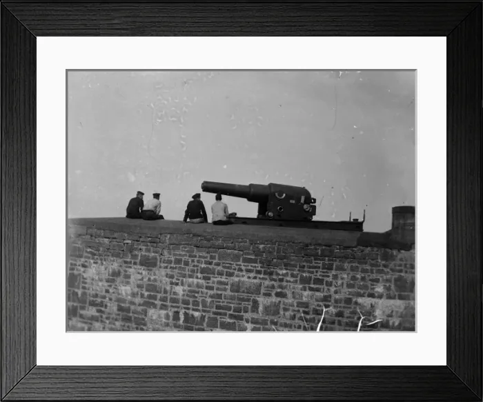 Framed Print : Palliser cannon, Stack Rock, Milford Haven, West Wales Framed Print : Palliser cannon, Stack Rock, Milford Haven, West Wales