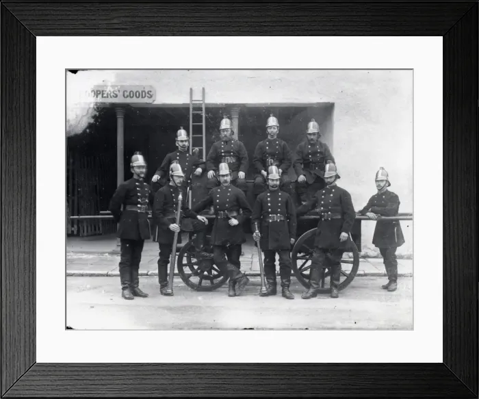 Framed Print : Carmarthen fire crew, Carmarthen, South Wales Framed Print : Carmarthen fire crew, Carmarthen, South Wales