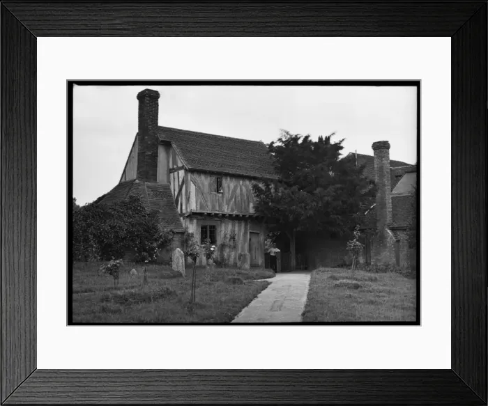 Framed Print : Old house with graveyard