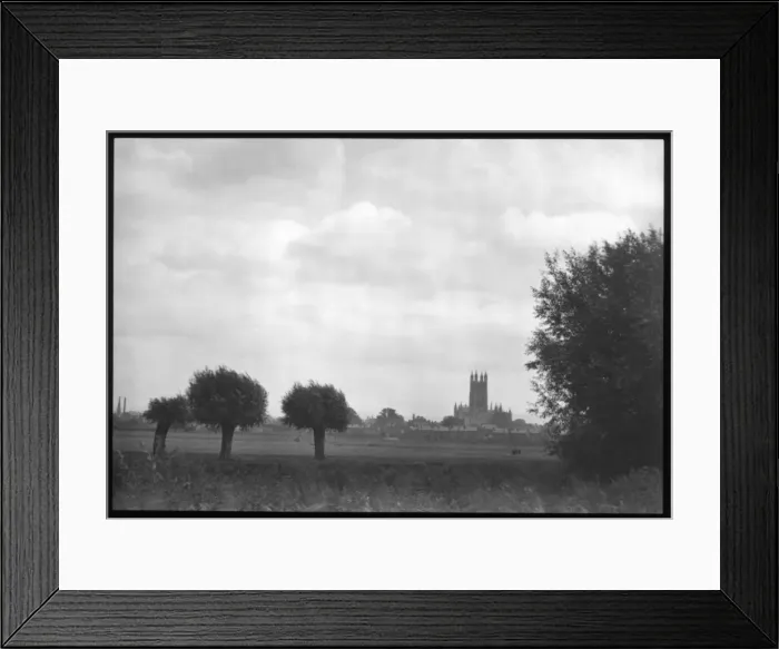 Framed Print : View across English fields to a cathedral Framed Print : View across English fields to a cathedral