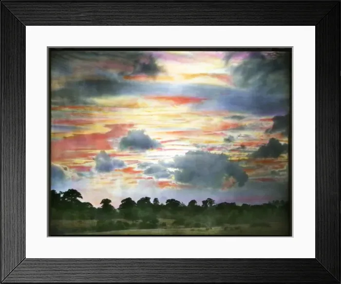 Framed Print : Colourful scene of a sky with clouds Framed Print : Colourful scene of a sky with clouds