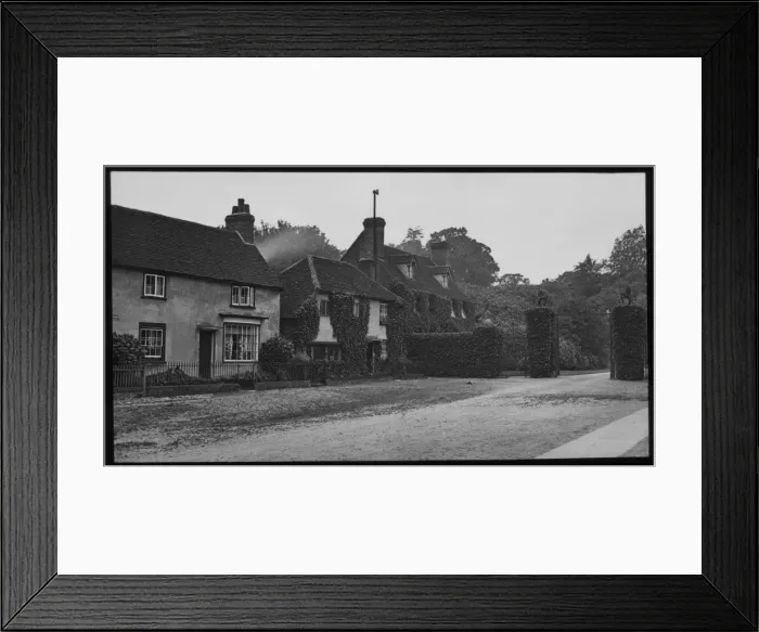 Framed Print : Houses approaching a grand gateway Framed Print : Houses approaching a grand gateway