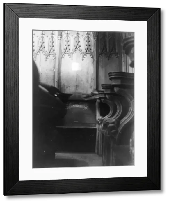 Framed Print : Choir stall, St Davids Cathedral, St Davids, South Wales Framed Print : Choir stall, St Davids Cathedral, St Davids, South Wales