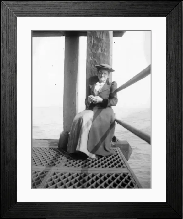 Framed Print : Woman waiting for ferry, Fishguard, South Wales Framed Print : Woman waiting for ferry, Fishguard, South Wales