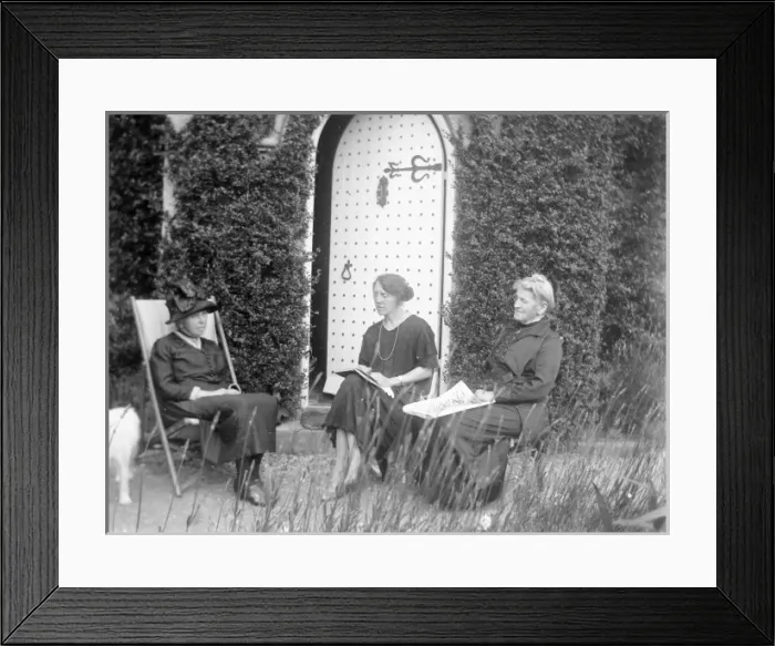 Framed Print : Three sisters sitting in a Pembrokeshire garden Framed Print : Three sisters sitting in a Pembrokeshire garden