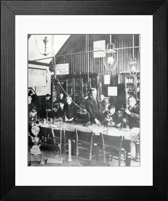 Framed Print : Science classroom, South Wales coalfield Framed Print : Science classroom, South Wales coalfield