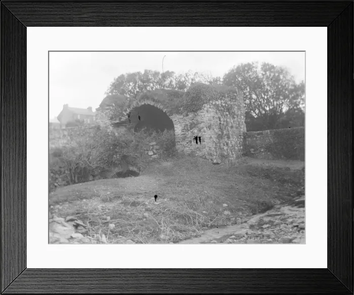 Framed Print : Ruined defences near a fishpond, St Davids, South Wales Framed Print : Ruined defences near a fishpond, St Davids, South Wales