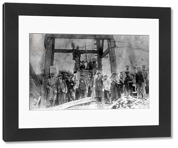 Miners and owner, Hook Colliery, Pembrokeshire, South Wales