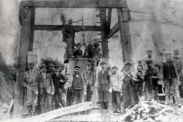 Miners and owner, Hook Colliery, Pembrokeshire, South Wales