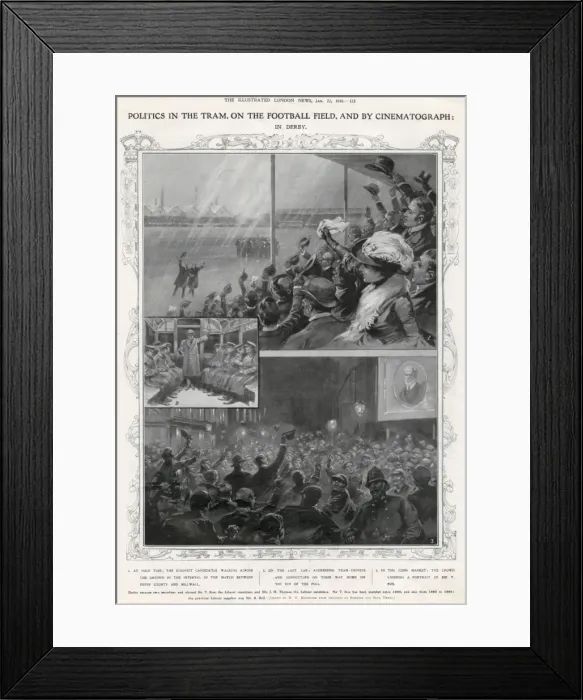 Framed Print : Canvassing for Votes in Derby, 1910 Framed Print : Canvassing for Votes in Derby, 1910