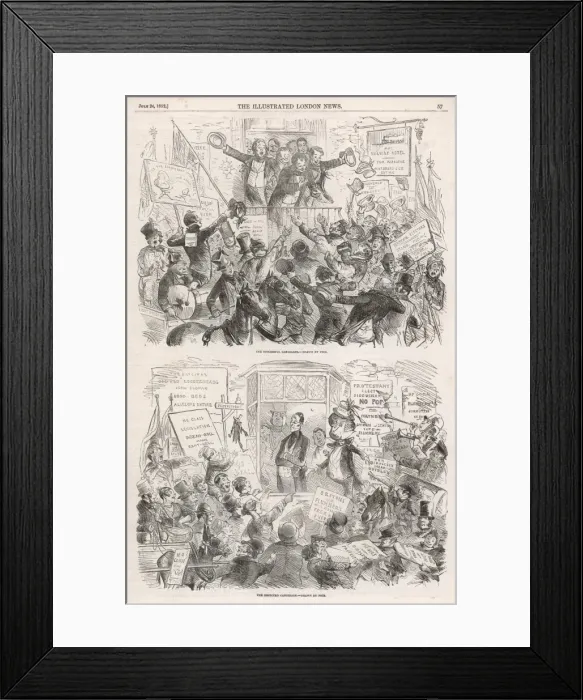 Framed Print : Elections of 1852 by Phiz Framed Print : Elections of 1852 by Phiz