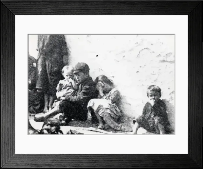 Framed Print : Poor children in a South Wales mining district Framed Print : Poor children in a South Wales mining district